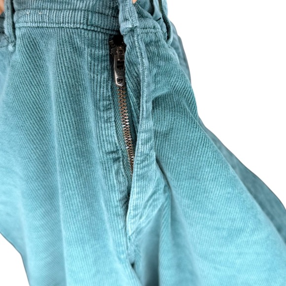FAHERTY Stretch Corduroy Wide Leg Pants Teal Blue Women's Size 27 Ribbed Boho - Picture 4 of 8